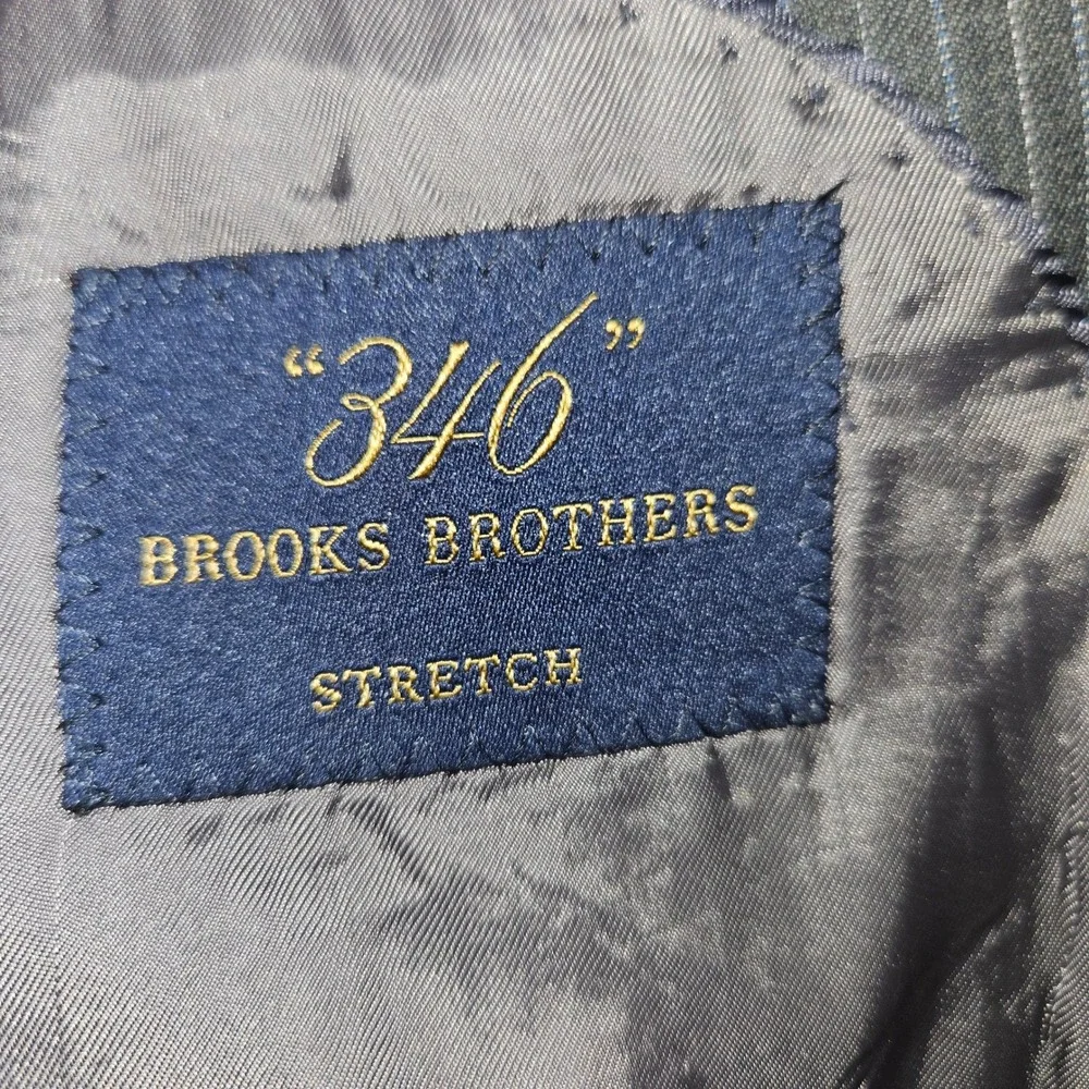 Brooks Brothers 346 Pinstripe Stretch Blazer Sport Coat Grey Sz 40R